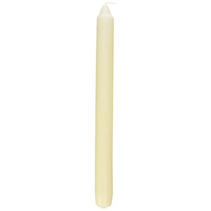 10 Classic Dinner / Table Candles - 24cm - 8 Hour Burn - Non Drip (ivory)