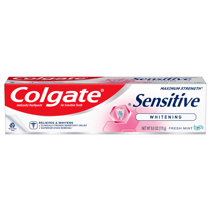 Colgate Sensitive Whitening Toothpaste; Sensitive Teeth Toothpaste; Mint; 6 oz