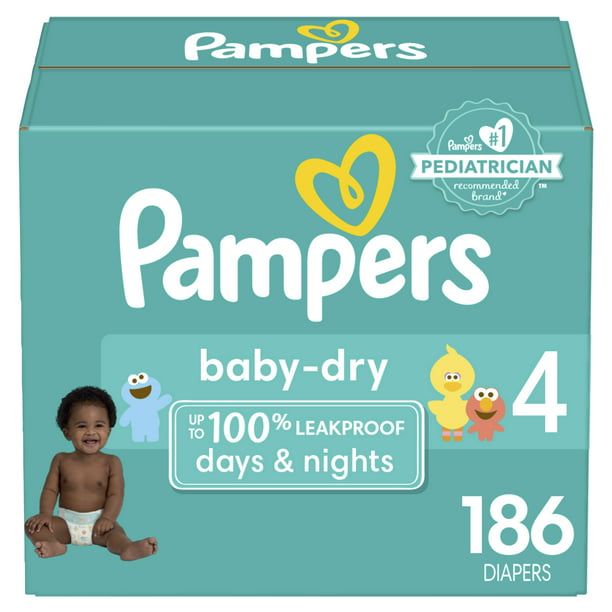 Pampers Baby-Dry Diapers Size 4, 186 Count