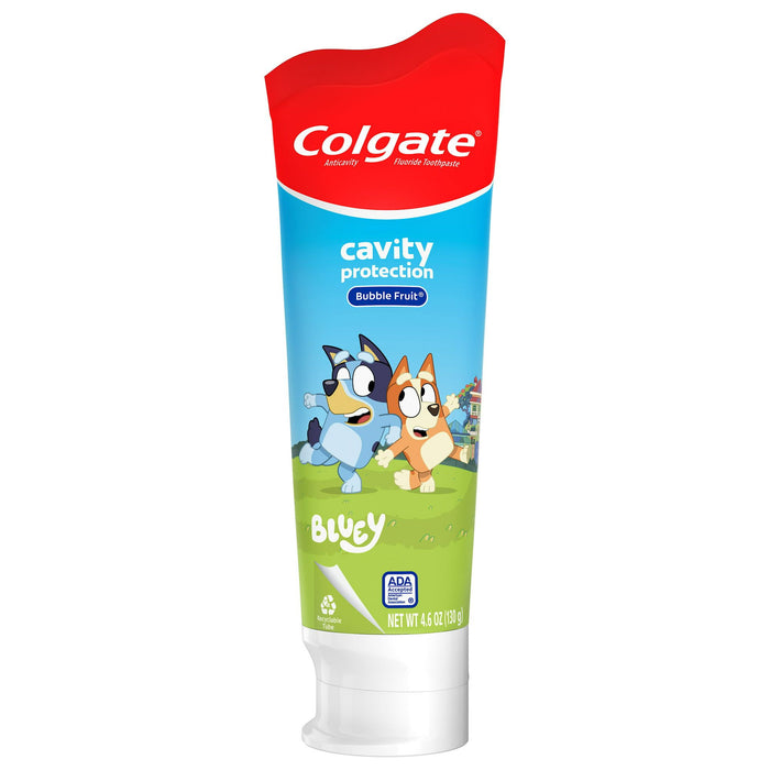 Colgate Bluey Kids Toothpaste with Fluoride; Mild Bubble Fruit Flavor ...