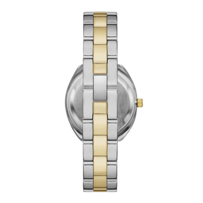 Time & Tru Women's Wristwatch: Two Tone Silver and Gold Round Case, 3 Link Bracelet (FMDOTT098)