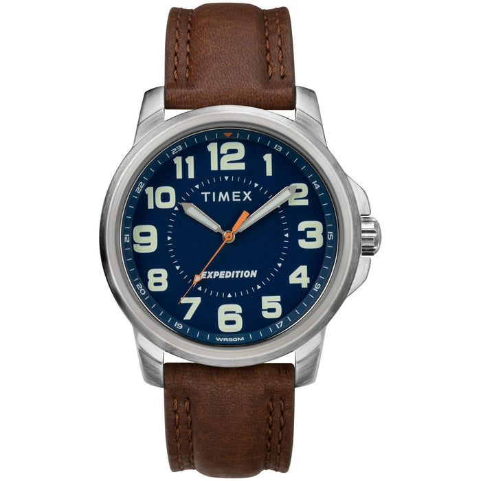 Timex Men's Expedition Field Brown/Blue Watch, Leather Strap