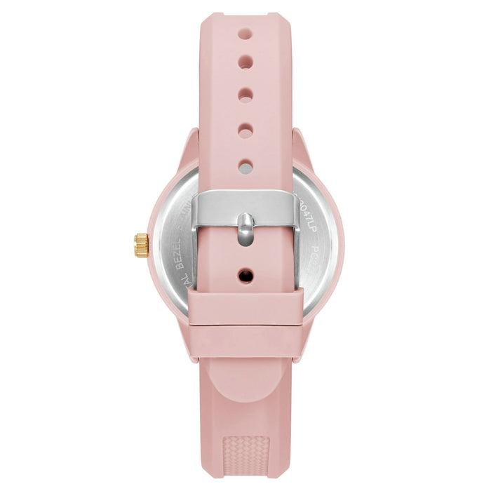 Time and Tru Pink Silicone Strap Round Pink Dial Pink Metalic Bezel Ladies Watch