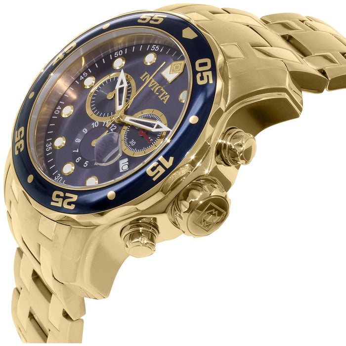 Invicta Pro Diver Chronograph Blue Dial 18kt Gold-plated Men's Watch 0073