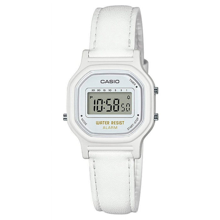 Women's Casual Digital Watch, White LA11WL-7A