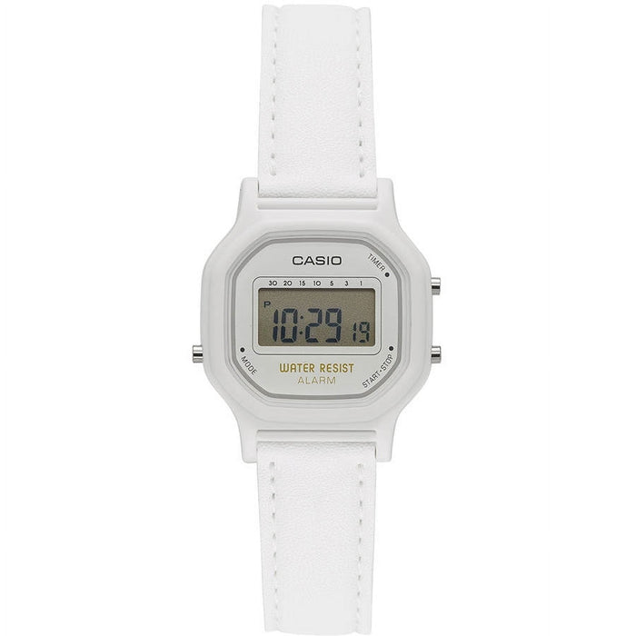 Women's Casual Digital Watch, White LA11WL-7A