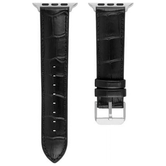 American Exchange Men's Watch Strap, Silver/Black 42-44mm