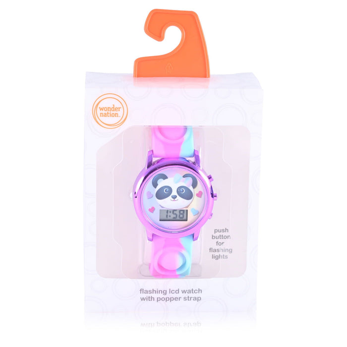 Wonder Nation "Panda" Popper Childrens LCD Watch in Gradient Purple to Blue (WN4268WM)