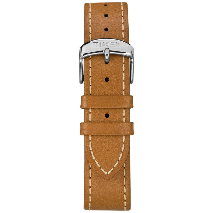 Timex Men's Weekender Tan/Blue 40mm Casual Watch, Leather Quick-Release Strap