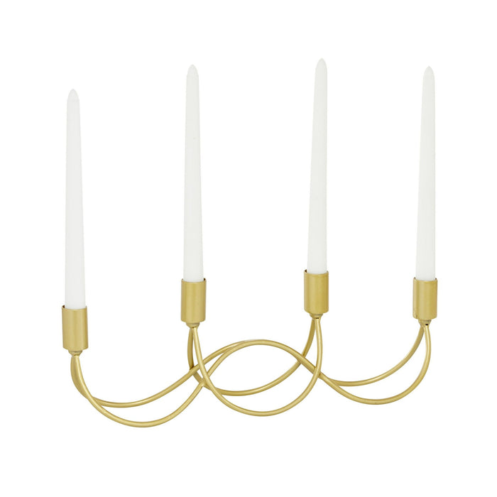 CosmoLiving by Cosmopolitan 4 Holder Gold Metal Candelabra