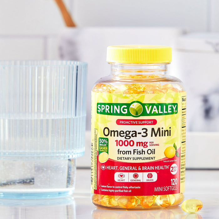 Spring Valley Proactive Support Omega-3 Mini from Fish Oil; 1000 mg; 120 Count