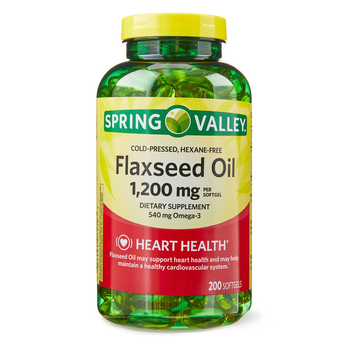 Spring Valley Flaxseed Oil Softgels Dietary Supplement; 1200 mg; 200 Count