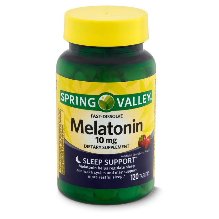 Spring Valley Fast-Dissolve Melatonin Dietary Supplement; 10 mg; 120 Count