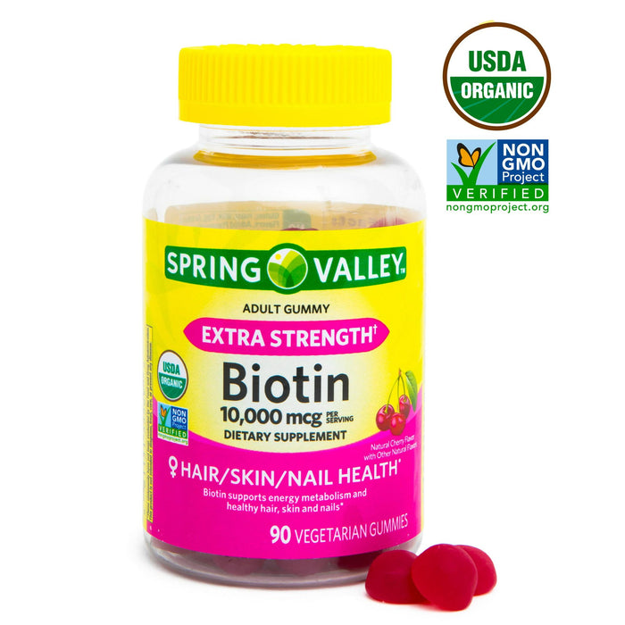 Spring Valley Biotin 10; 000 mcg Vegetarian Gummy Supplement; 90 Count