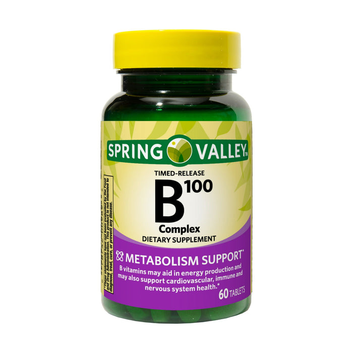 Spring Valley B-100 Complex Timed-Release Tablets Dietary Supplement; 60 Count