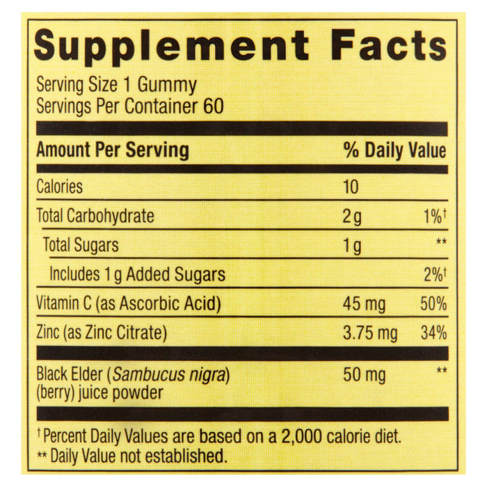 Spring Valley Elderberry Dietary Supplement; Adult Gummies; 60 Count