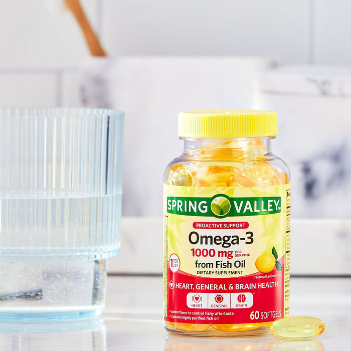 Spring Valley Proactive Support Omega-3 from Fish Oil Dietary Supplement; 1000 mg; 60 Count