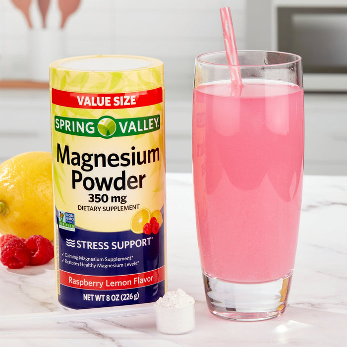Spring Valley Magnesium Powder Raspberry Lemon Flavor; 350 mg; 8 oz