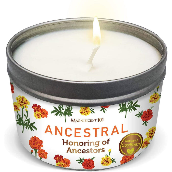 Magnificent 101 Long Lasting Candle for Honoring Your Ancestors | 6 Oz - 35 Hour Burn | Soy Wax Candle With Floral & Citrus Oils for Purification, Relaxation & Energy Cleansing