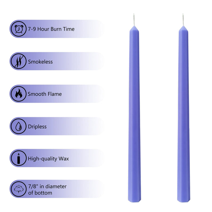 FCMSHAMD 11.8 inch Purple Candles - Unscented Dripless (4 Pack)