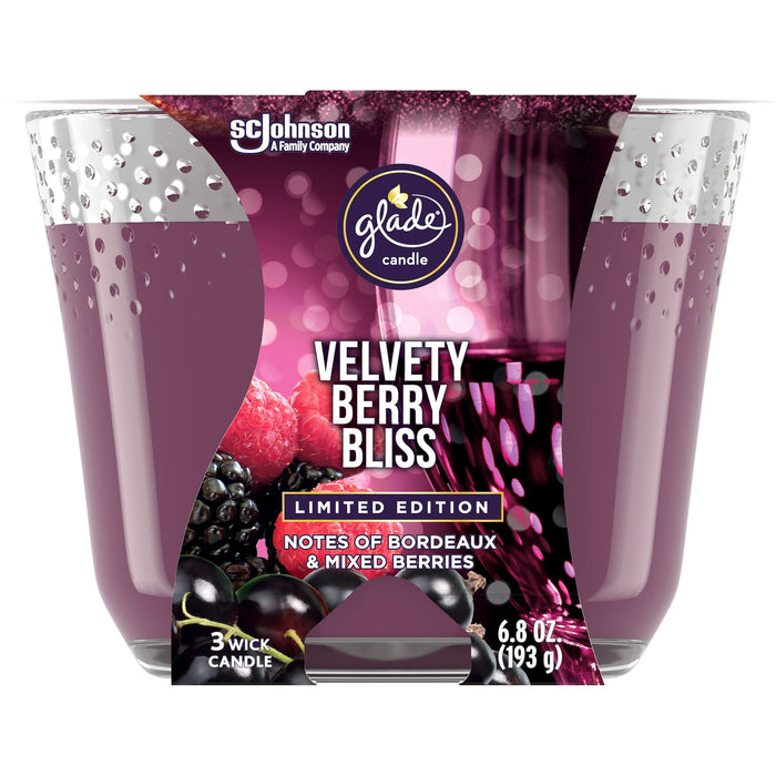 Glade 3 Wick Cndl Velvety Berry Bliss