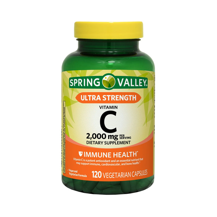 Spring Valley Ultra Strength Vitamin C Capsules Dietary Supplement; 2000 mg; 120 Count