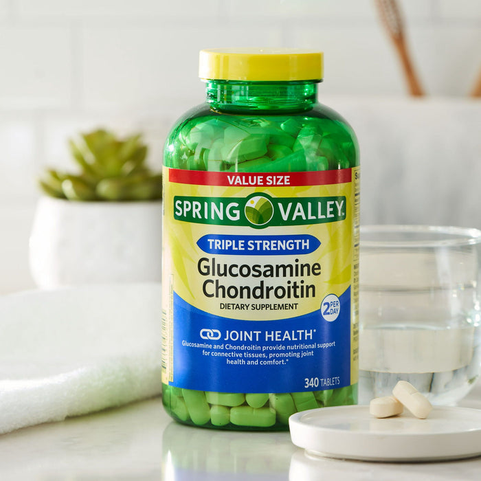 Spring Valley Triple Strength Glucosamine Chondroitin Tablets; 340 Count