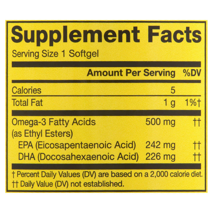 Spring Valley Omega-3 Fish Oil Dietary Supplement; 500 mg; 120 Count