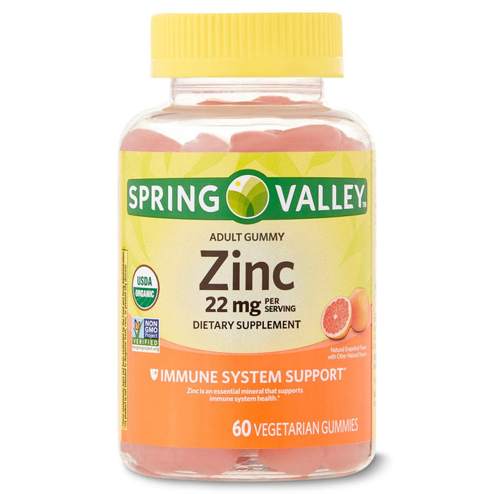 Spring Valley Zinc Organic Vegetarian Gummies; 22 mg; 60 Count