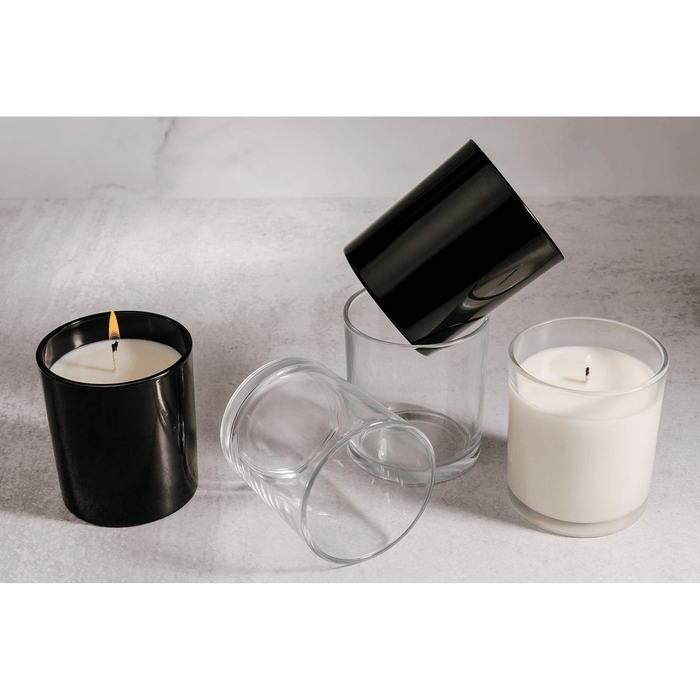EOTW Candle Supply 10 oz. Empty 12 Pack Luxury Glossy Black Jars for Candle Making.
