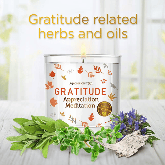 Magnificent 101 Long-Lasting Abundance Smudge Aromatherapy Candle | 14 Oz - 56-Hour Burn | Made of 100% Soy Wax, Sage Herbs | Ideal for House Energy Cleansing & Manifestation