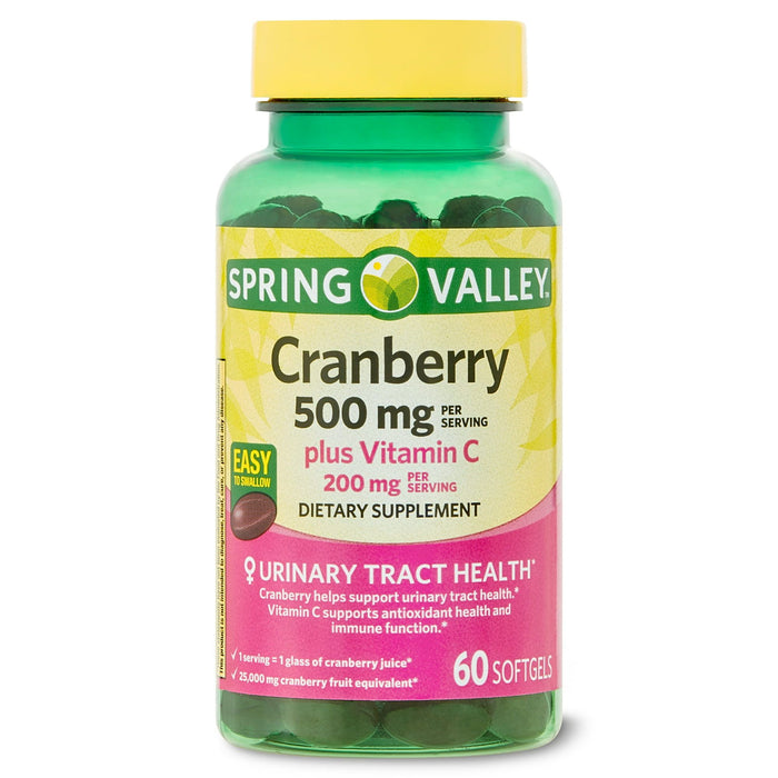 Spring Valley Cranberry Dietary Supplement Softgels; 500 mg; 60 Count