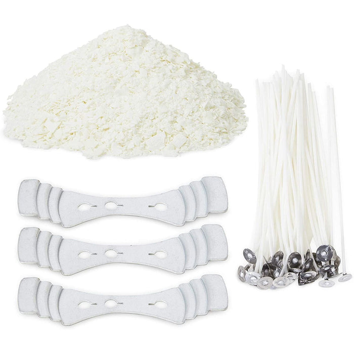 54 Pcs Homemade Candle Making Supplies Kit, 50 Candle Wicks, 5lb. White Palm Wax