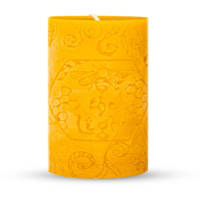 BeeTheLight Beeswax Large Pillar Candle (2.7" x 5.4") - Smokeless Unscented Candle - 72 Hours Burn Time - Natural & 100% Pure Beeswax Candle - Handmade Decorative Pillar Candle (Natural Yellow, Large)