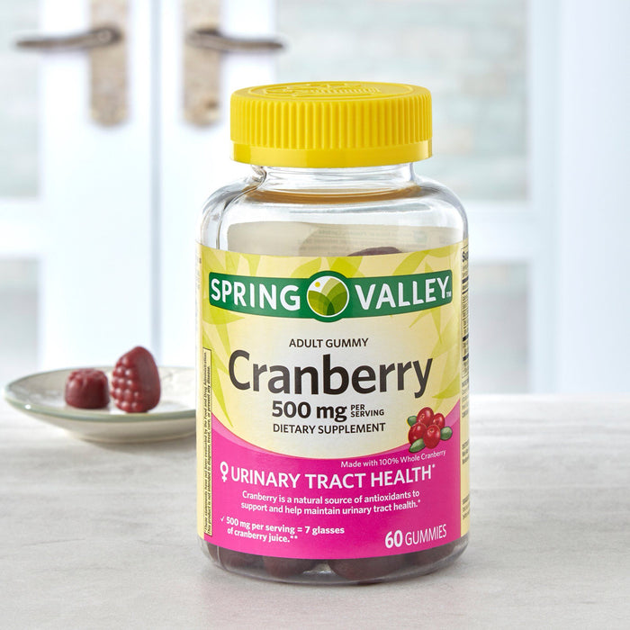 Spring Valley Adult Gummy Cranberry Dietary Supplement; 500 mg; 60 Count