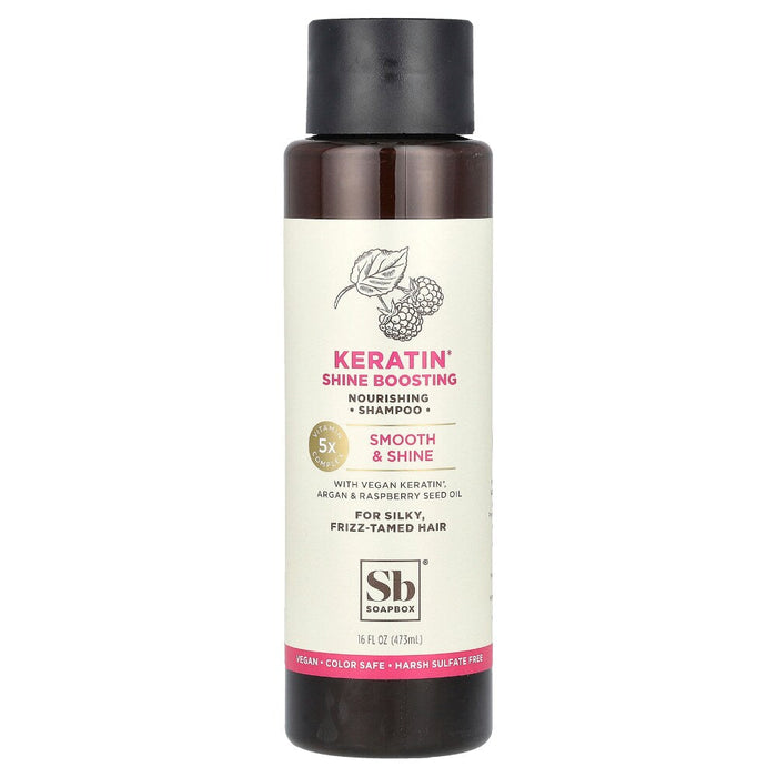 Soapbox Nourishing Shampoo Keratin Shine Boosting For Silky Frizz-Tamed Hair - 16 Fl