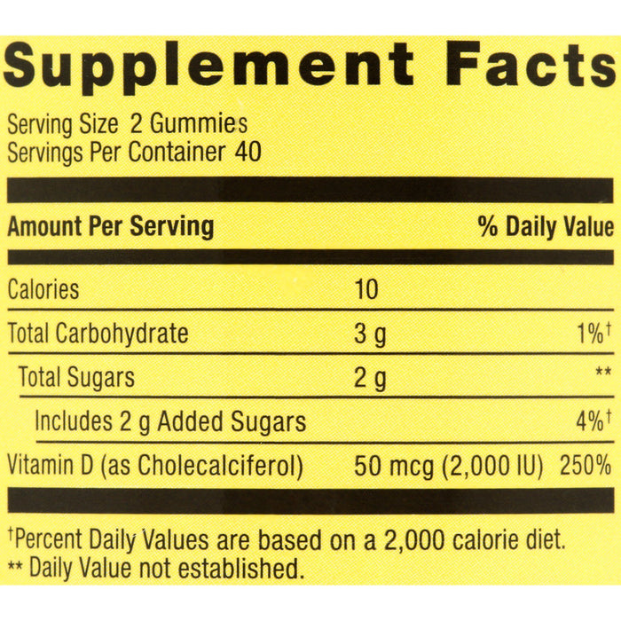 Spring Valley Vitamin D3 Gummy; 2000 IU; 80 Count