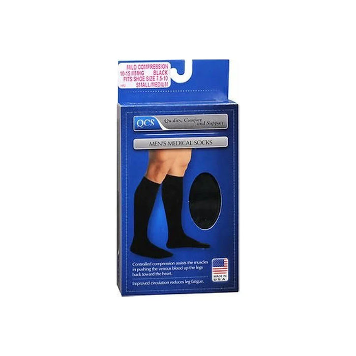 Loving Comfort Men's Knee-High Compression Dress Socks (20-30 mmHg), Closed Toe, Black, Large