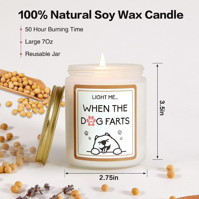 Gifts for Women - Funny Dog Pet-Friendly Lavender Scented Soy Wax Candle - Relaxing Aromatherapy Candle - Best Gift for Dog Lovers, Mom, Best Friends, Girlfriend, Sisters, Female Coworker