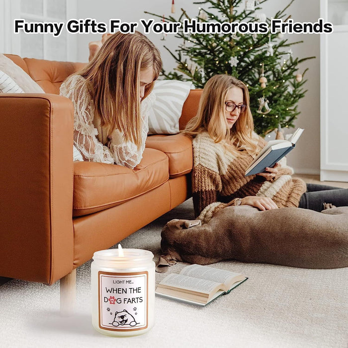 Gifts for Women - Funny Dog Pet-Friendly Lavender Scented Soy Wax Candle - Relaxing Aromatherapy Candle - Best Gift for Dog Lovers, Mom, Best Friends, Girlfriend, Sisters, Female Coworker