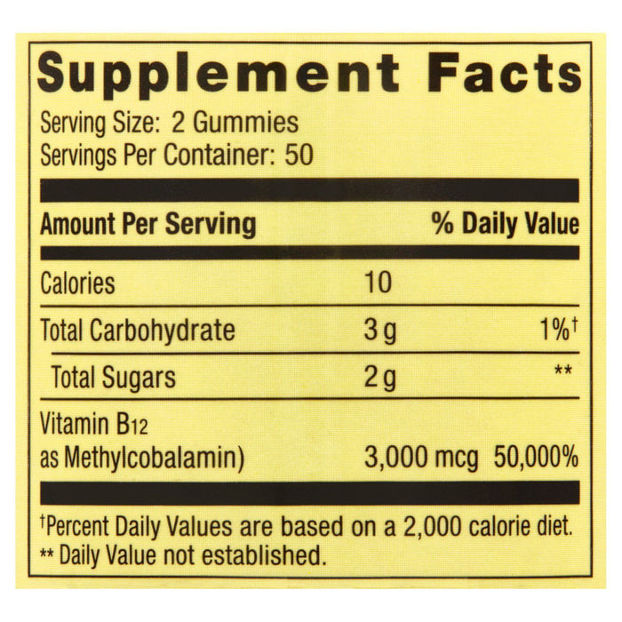 Spring Valley Vitamin B12 Gummy; 3000 mcg; 100 Count