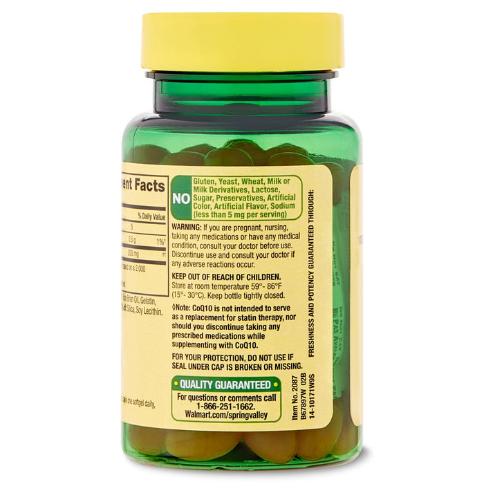 Spring Valley Rapid-Release CoQ10 Dietary Supplement; 200 mg; 30 Count