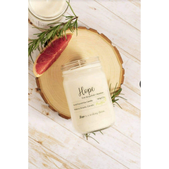 PureYou Handmade Scented Soy Wax Candle Fresh Pink Grapefruit and Rosemary