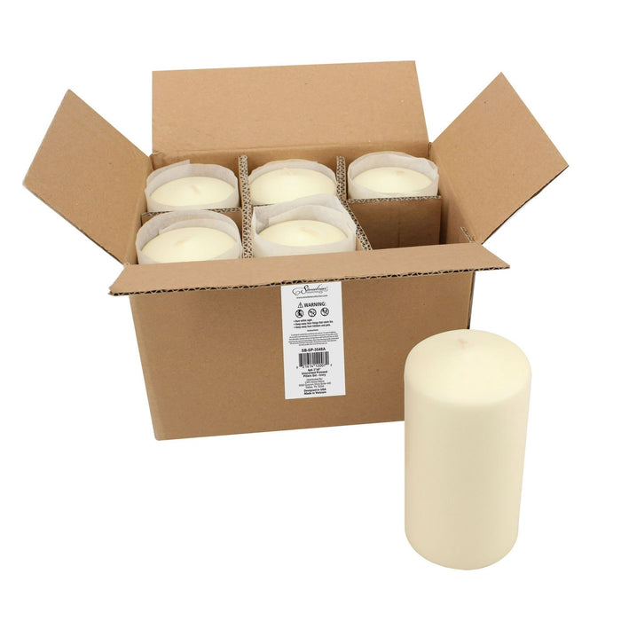 Stonebriar 3" x 6" Unscented 1-Wick Ivory Pillar Candles, 6 Pack