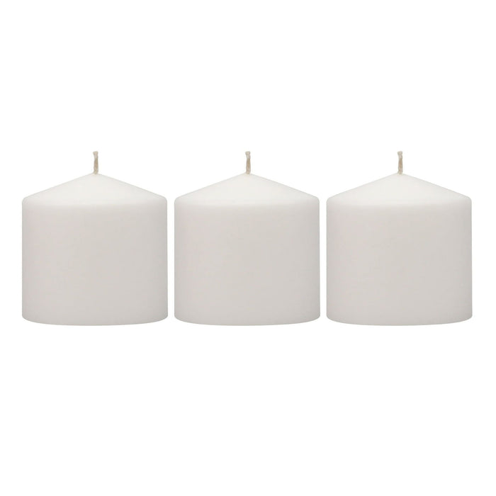 Stonebriar 3" x 3" Unscented 1-Wick White Pillar Candles, 3 Pack