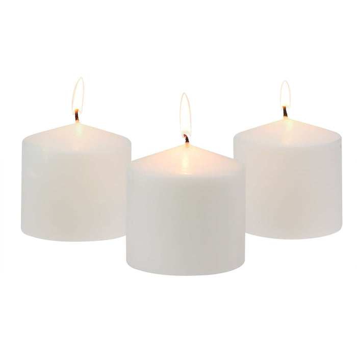 Stonebriar 3" x 3" Unscented 1-Wick White Pillar Candles, 3 Pack