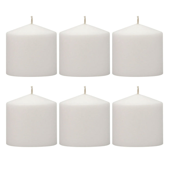 Stonebriar 3" x 3" Unscented 1-Wick White Pillar Candles, 6 Pack