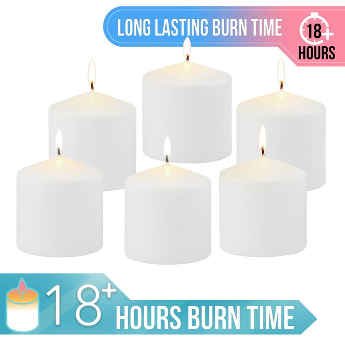 Stonebriar 3" x 3" Unscented 1-Wick White Pillar Candles, 6 Pack