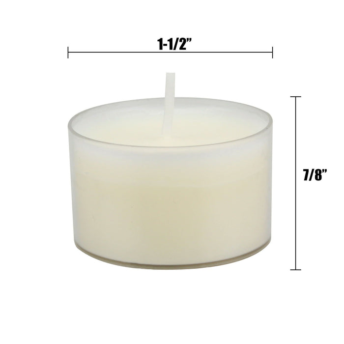 Stonebriar Unscented Long Burning Clear Cup Tealight Candles with 8 Hour Burn Time, 96 Pack, White