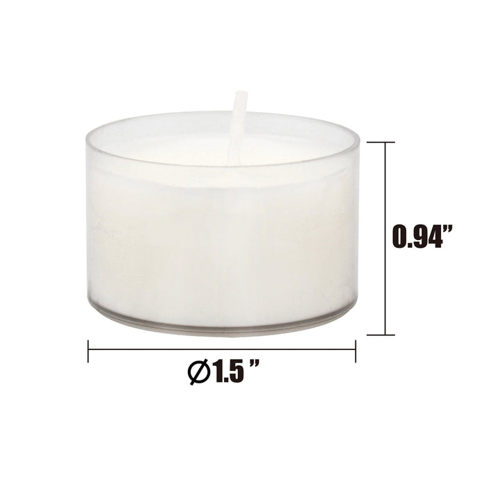 Stonebriar Unscented Long Burning Clear Cup Tealight Candles with 6-7 Hour Burn Time, 192 PK, White